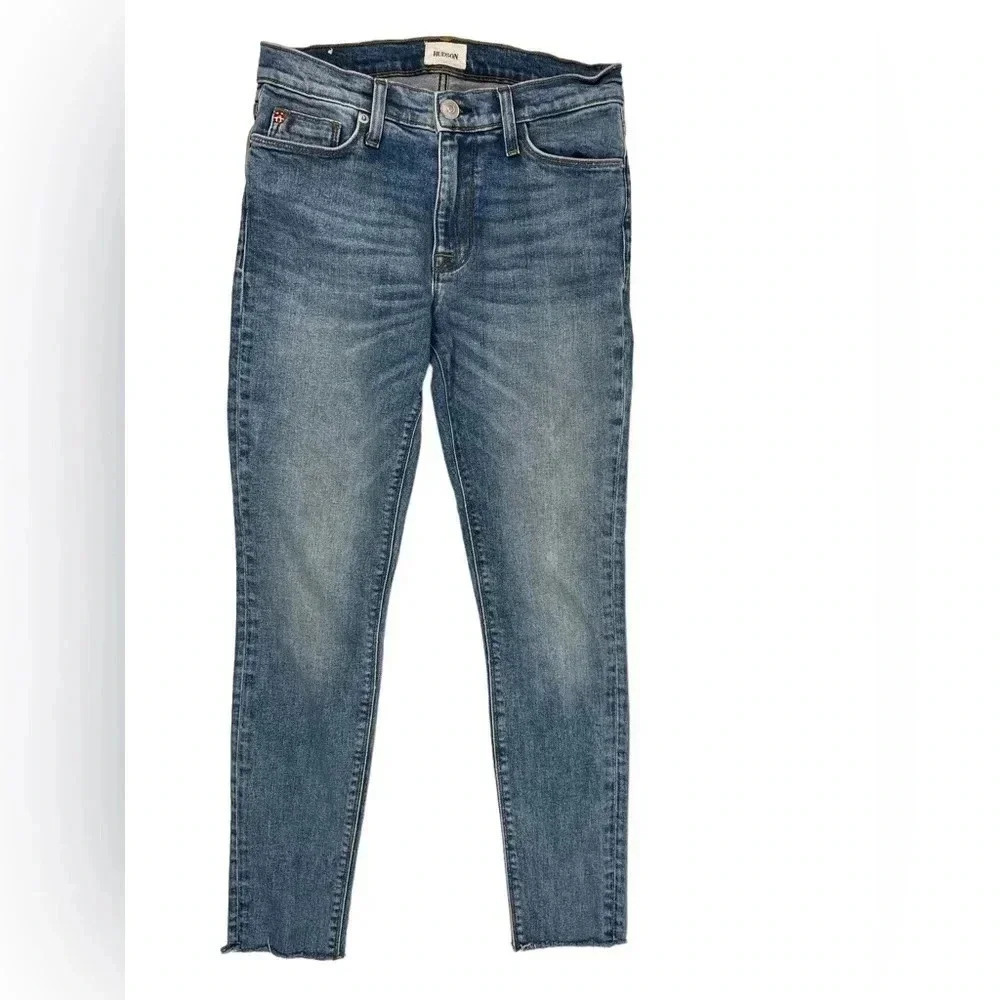💥HOST PICK💥 Hudson Natalie Super Skinny  Mid-Rise Raw Hem Ankle Jeans Size 27